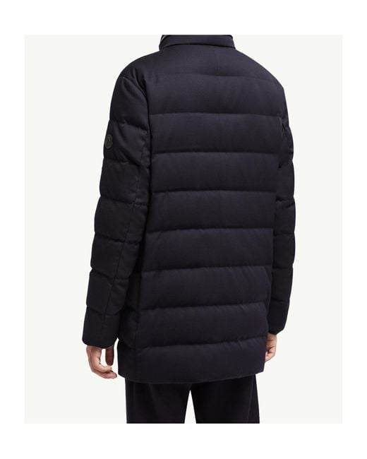 Moncler Blue Vallonpierre Hooded Long Padded Jacket for men