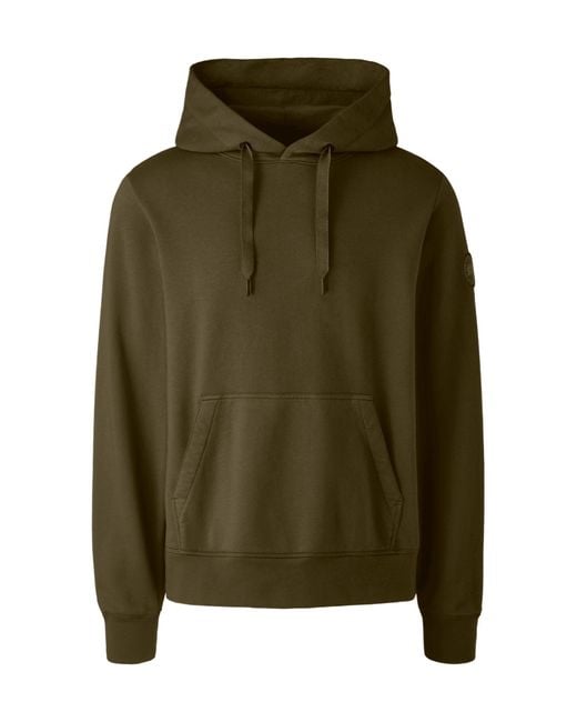 Canada Goose Green Logo Embroidered Drawstring Hoodie for men