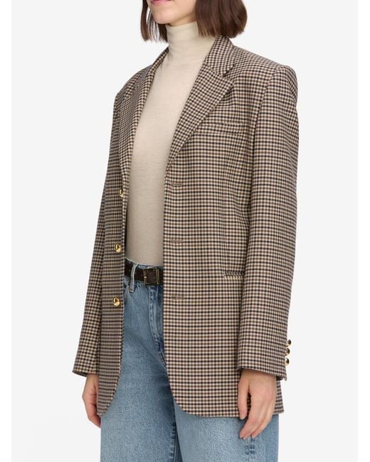 FRAME Brown Houndstooth Blazer