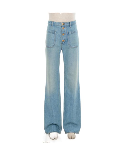 Valentino Blue Button Detailed Regular Fit Jeans for men