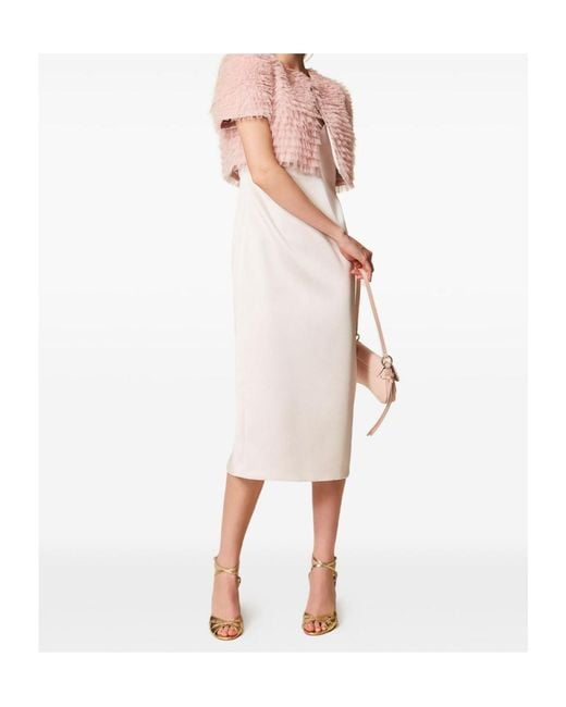 Twinset Pink Cropped Tulle Ruffle Jacket