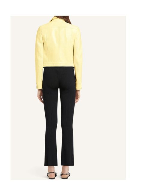 Courreges Yellow Vinyl-Effect Cropped Jacket