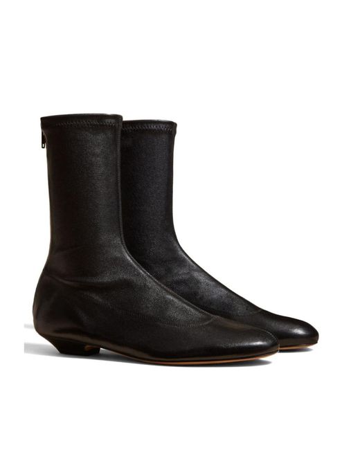Khaite Black The Apollo Round Toe Ankle Boots