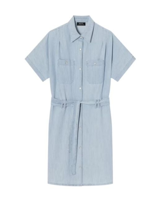 A.P.C. Blue Suzanne Mini Dress