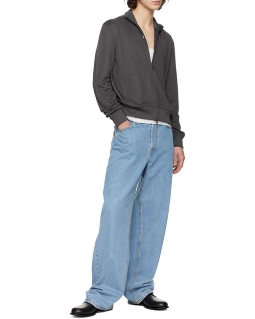Courreges Gray Zip-Up Logo Jacket for men