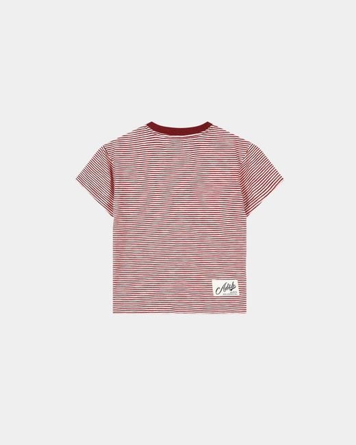 ANDERSSON BELL Pink Heart-Shaped Striped T-Shirt