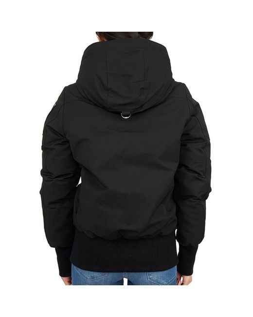 Moose Knuckles Black Zip-Up Hooded Jacket