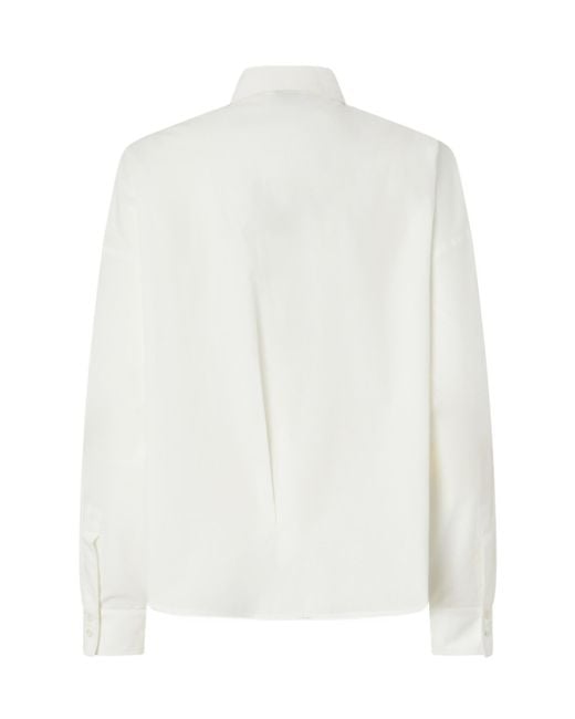 Pinko White Bead-Embellished Buttoned Shirt