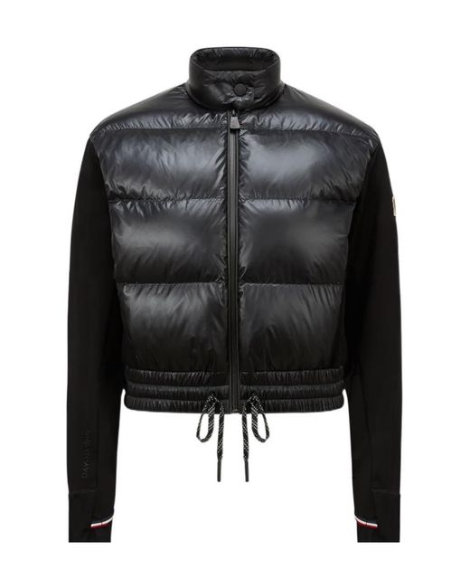 Moncler Black Grenoble Padded Zip-Up Jersey Cardigan