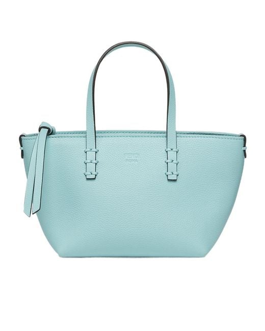 Fendi Blue Mini Roll Selleria Tote Bag