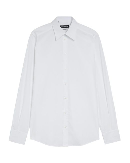 Dolce & Gabbana White Cottonpoplin Shirt for men