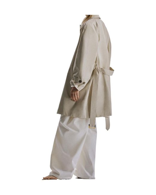 The Row White Amaya Button Detailed Coat