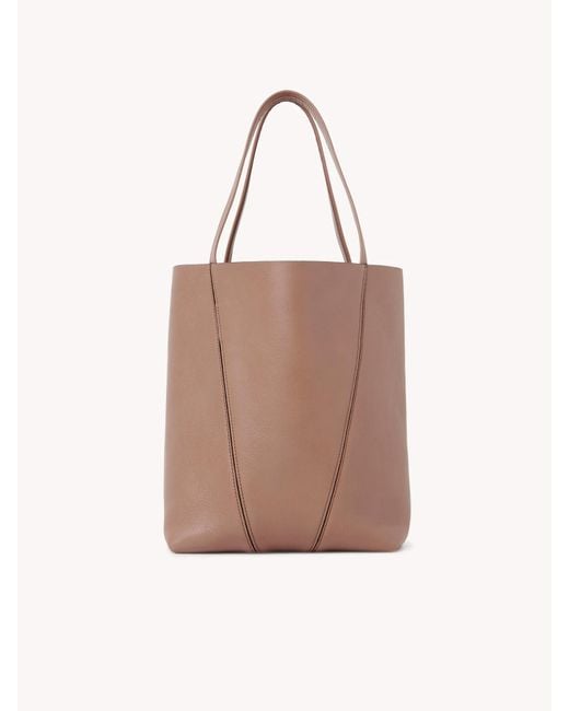 Chloé Brown Chloé Spin Charm Detailed Tote Bag