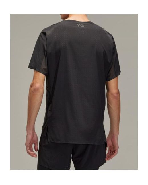 Y-3 Black Running Short-Sleeves T-Shirt for men