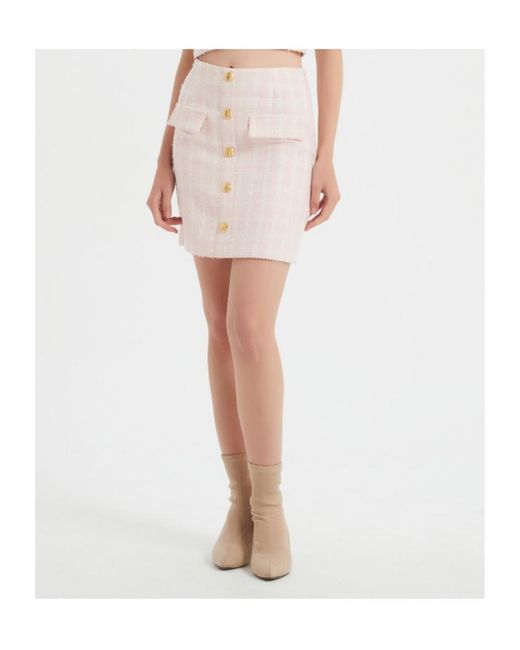 Marissa Chiara Pink Button Skirt