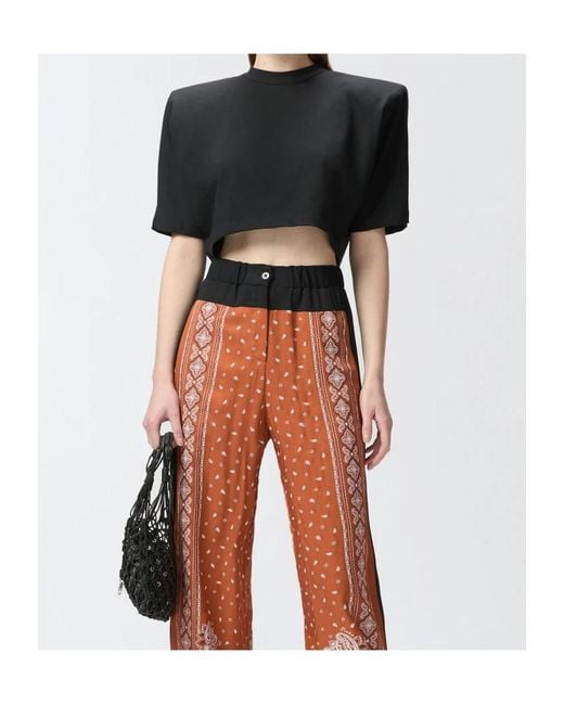 Pinko Black Crewneck Cropped T-Shirt