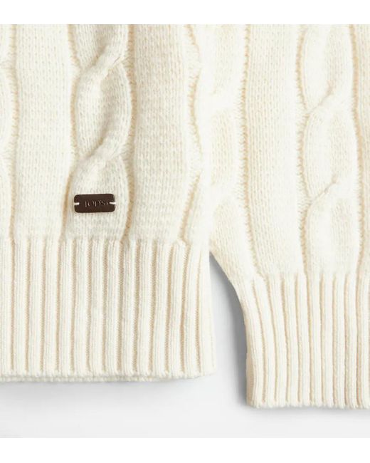 Tod's White Long-Sleeved Sweater for men