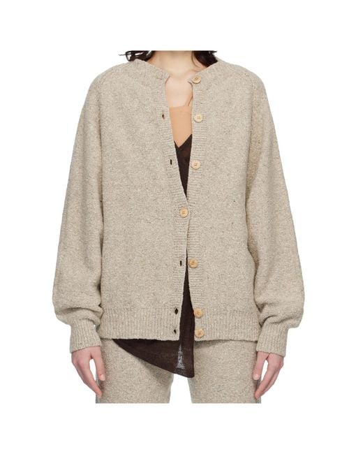 Baserange Natural Long Sleeve Cardigan