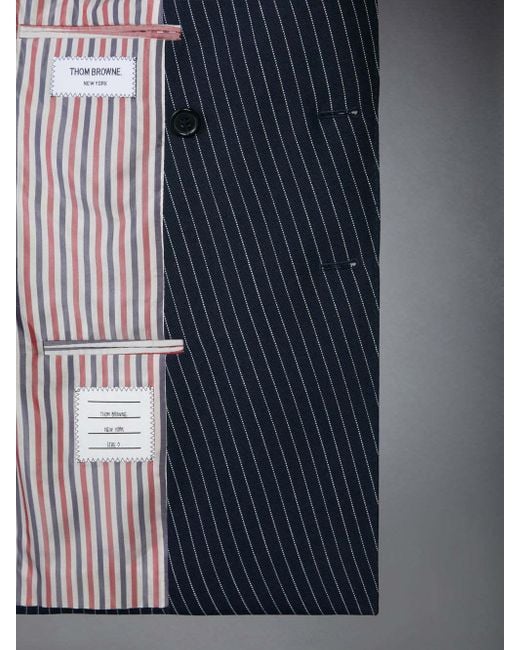 Thom Browne Blue Pinstripe Wool Blazer for men