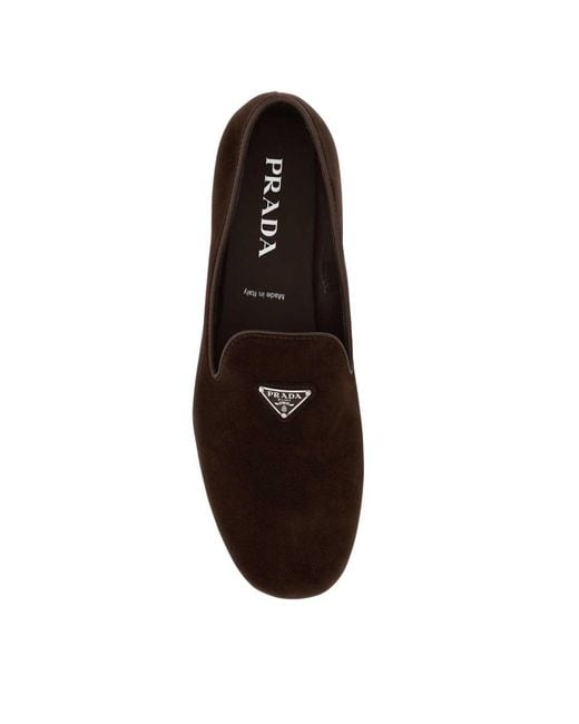 Prada Black Round Head Loafer Shoes for men