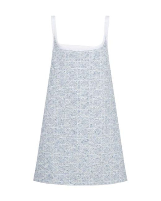 Dior Short Flared Cannage Dress in Blue | Lyst