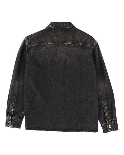 Versace Black Zip-Up Denim Jacket for men
