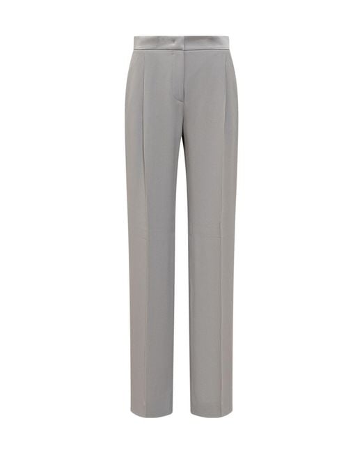 Alberta Ferretti Gray High-Waist Trousers
