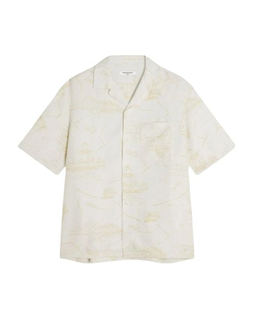 Maison Kitsuné White Maison Kitsuné Parisian Map Resort Shirt for men