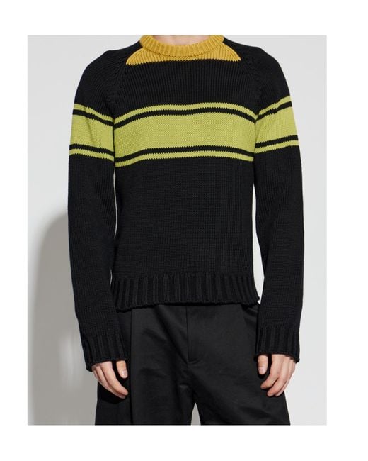 Marni Black Long-Sleeve Knitted Pullover for men