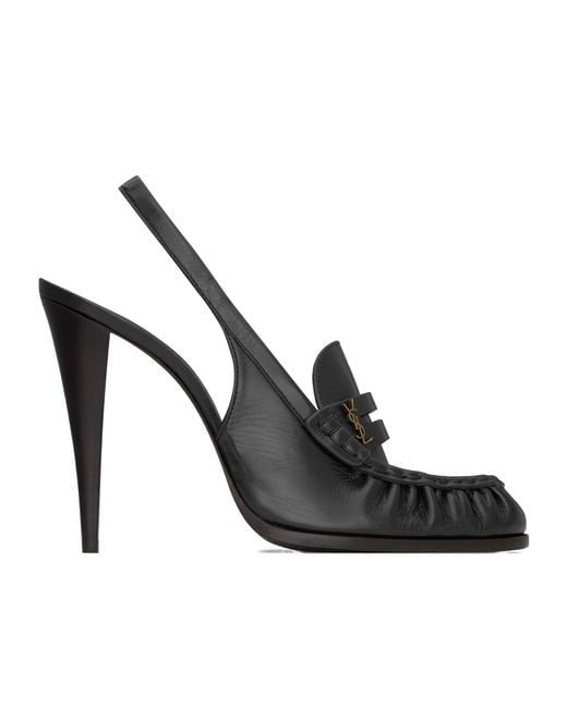 Saint Laurent Black Round-Toe High-Heeled Sandals