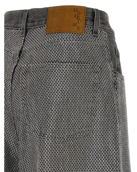 Haikure Gray Logo Patch Cropped Jeans
