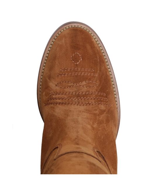 Via Roma 15 Brown Round-Toe Boots