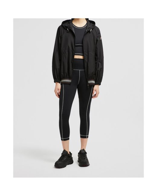Moncler Black Grenoble Logo Detailed Leggings