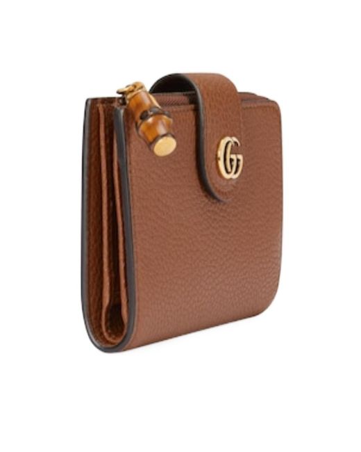 Gucci Brown Medium Double G Wallet With Bamboo