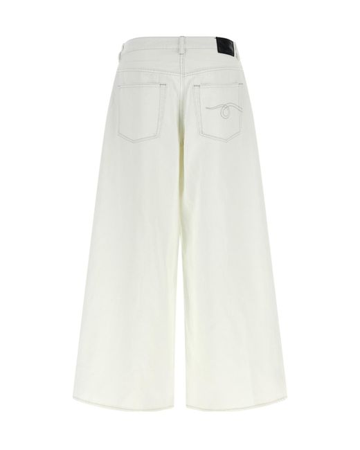 R13 White Belt Loop Jeans