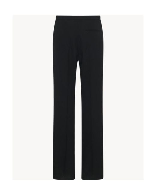 The Row Black Jesse Straight-Leg Tailored Cut Pants