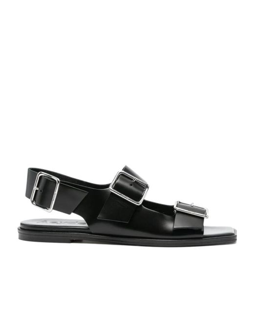 Aeyde Black Thekla Buckled Sandals