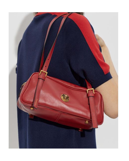 Versace Red Emblème Bowling Bag