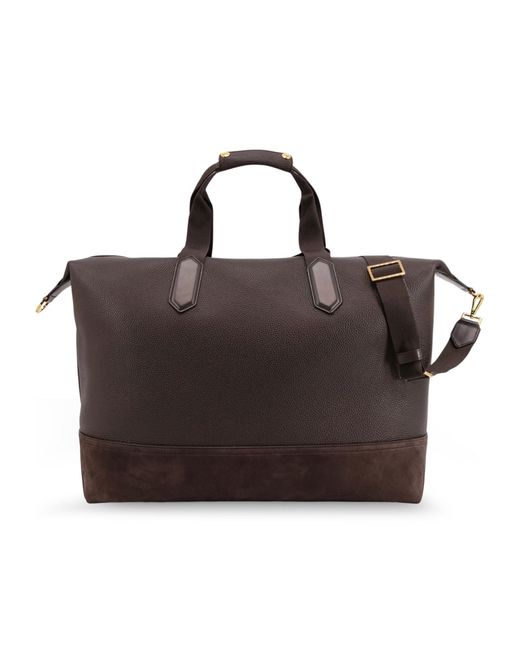 Tom Ford Brown Two-Tone Fabric-Trim Travel Bag for men