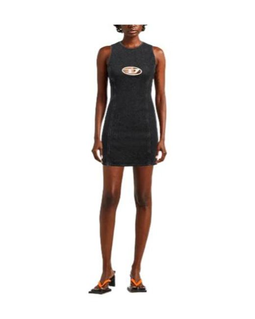 DIESEL Black Mini Dress Cotton, Elastane