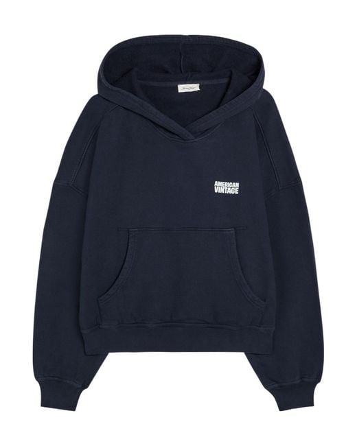 American Vintage Blue Hooded Cotton Sweatshirt
