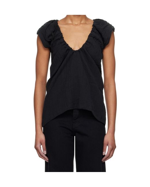 Baserange Black Pleated Top