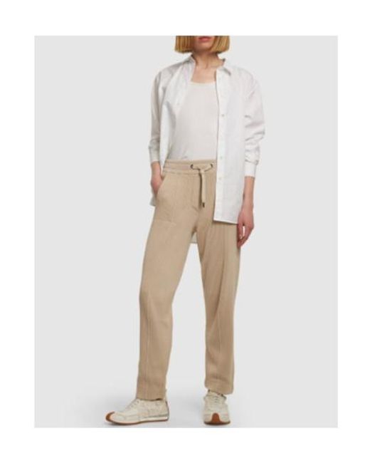 Brunello Cucinelli Natural Drawstring Waist Casual Trousers