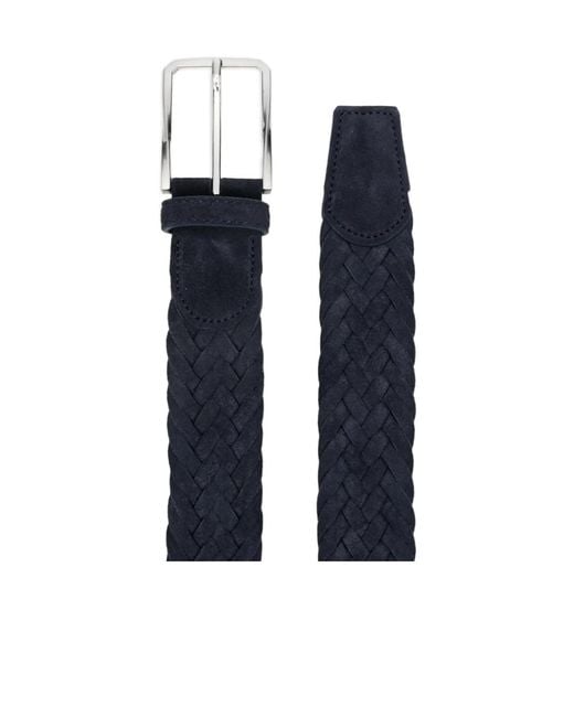 Canali Blue Braided-Design Belt for men