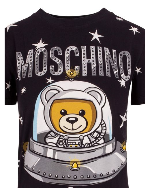 Moschino Black Round-Necked Logo T-Shirt