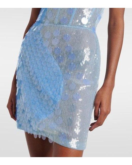 Nensi Dojaka Blue Sequined Minidress