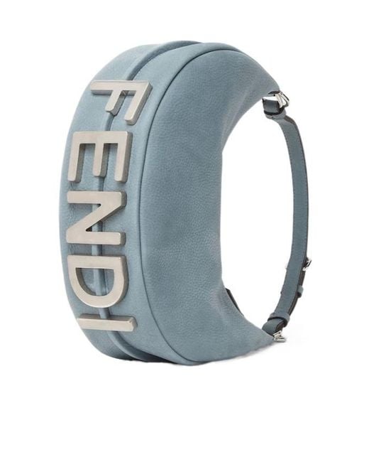 Fendi Blue Graphy Small Tote Bag