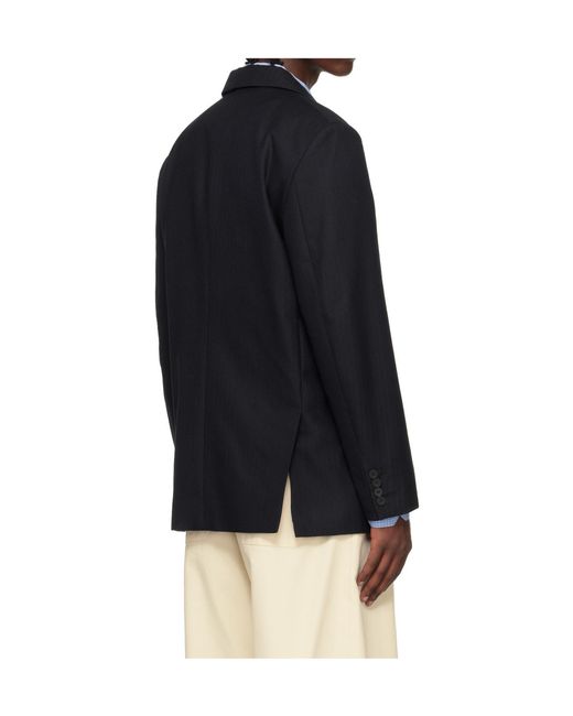 Studio Nicholson Blue X Aaron Levine Collaboration Burlington Long-Sleeved Blazer for men