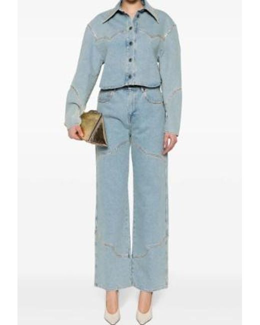 GIUSEPPE DI MORABITO Blue High-Rise Straight-Leg Jeans
