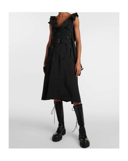 Junya Watanabe Black Sleeveless Midi Dress